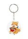 Fox Eating Noodle Printed Double Sided Keychain