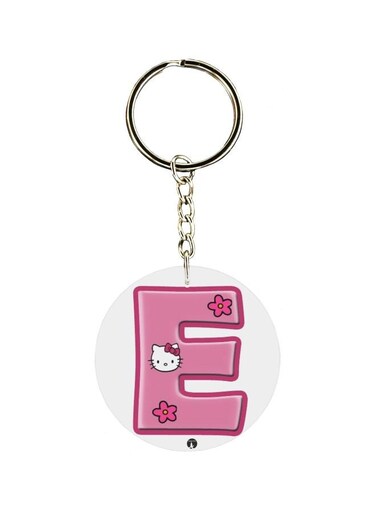 Alphabet E Kitty Cartoon Themed Keychain