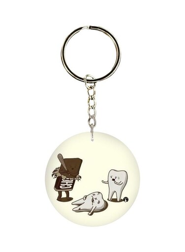 Cartoon Printed Single Sided Keychain