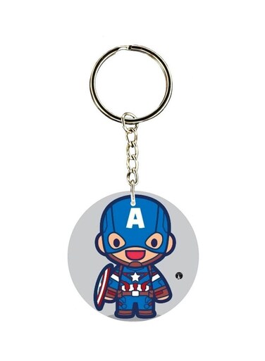 Captain America Printed Keychain