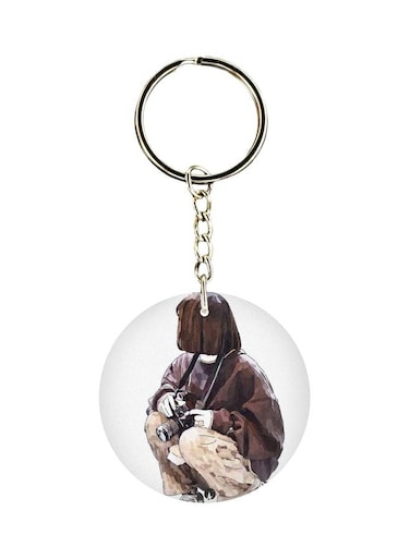 Girl Printed Double Sided Keychain