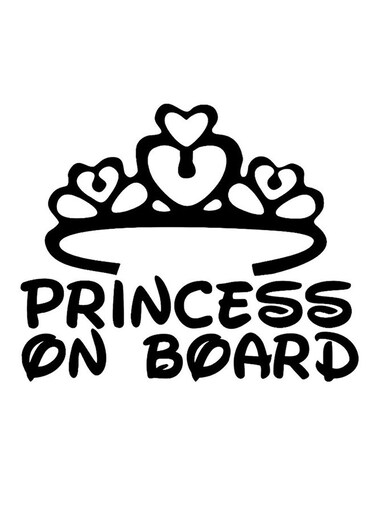 Princess On Board Printed Car Sticker