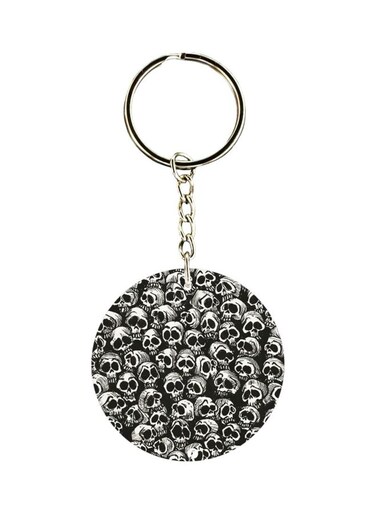 Skull Printed Double Sided Keychain
