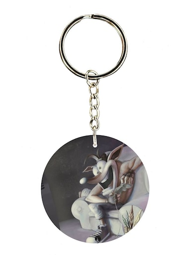 Video Game Crash Printed Keychain