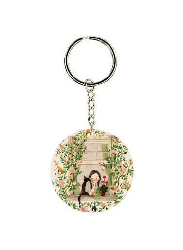 Cartoon Themed Single Sided Keychain