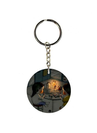 Cartoon Printed Double Sided Keychain
