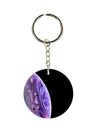 Planet Printed Dual Sided Keychain