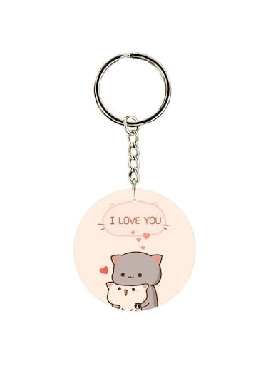 Cartoon Themed Single Sided Keychain