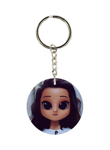 Cartoon Printed Single Sided Pocket Keychain