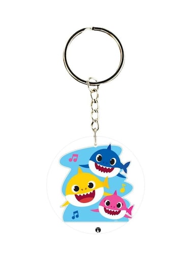 Cartoon Shark Printed Keychain