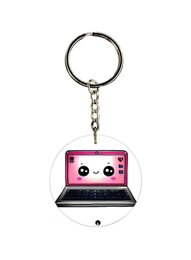 Cartoon Laptop Printed keychain