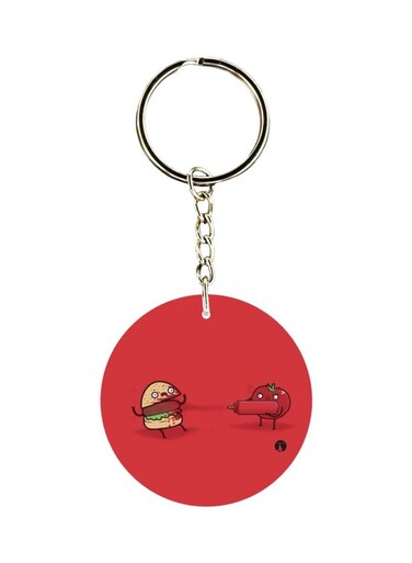 Burger Tomato Printed Keychain
