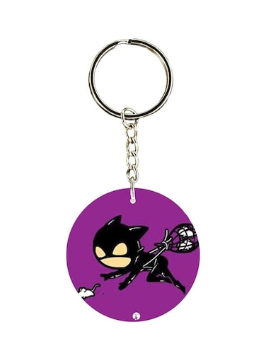 Cat Woman Printed Keychain