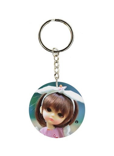 Doll Printed Double Sided Keychain
