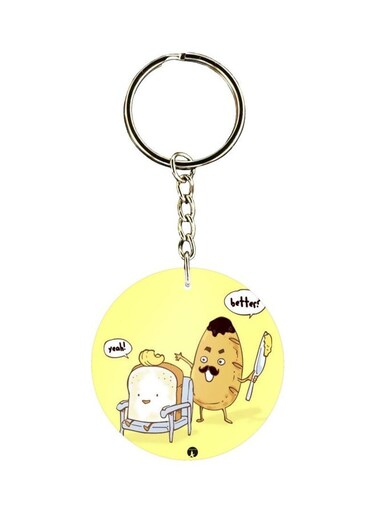Cartoon Printed Double-Sided Keychain