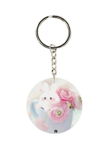Flower Themed Printed Keychain