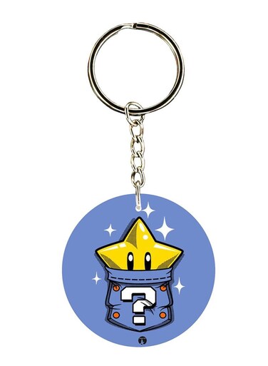 Super Mario Game Printed Keychain
