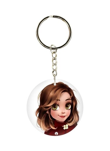 Girl Printed Dual Sided Keychain
