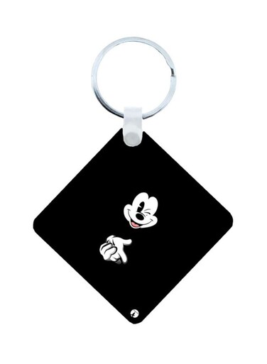 Mickey Mouse Printed Keychain Black/White