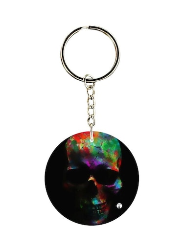 Skull Printed Double Sided Keychain