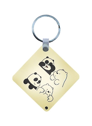 We Bare Bear Wooden Keychain