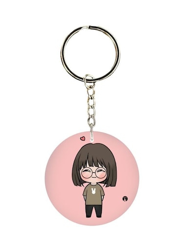 Cartoon Themed Single Sided Keychain