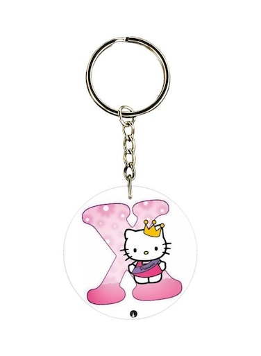 Initial X Designed Dual Sided Keychain
