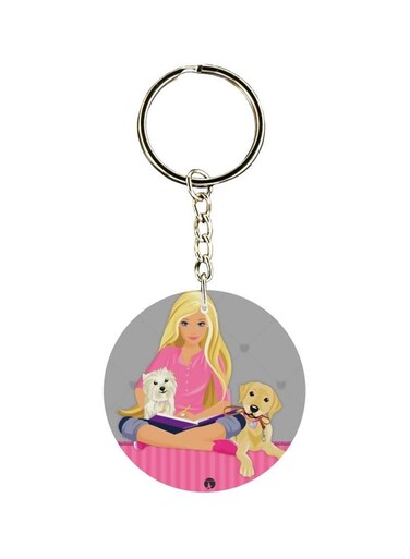 Pet Loving Girl Themed Keychain