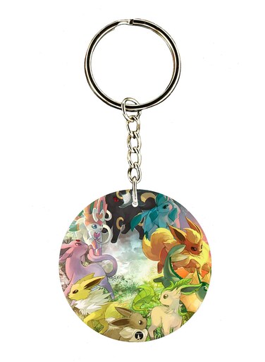 Double Sided Pokemon Printed Keychain