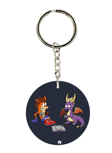 Crash And Spyro Game Printed Keychain