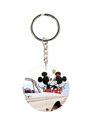Mickey And Minnie Printed Keychain