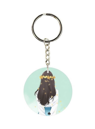 Girl Printed Dual Sided Keychain