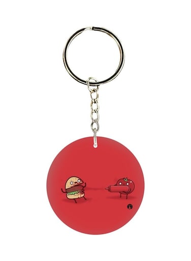 Cartoon Printed Single Sided Keychain