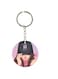 Double Sided Girl With Hat Printed Keychain