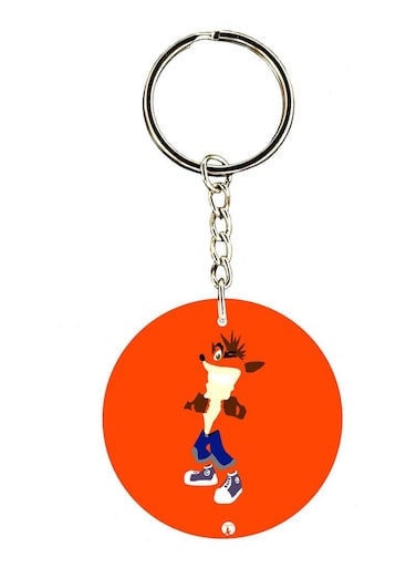 Double Side Video Game Crash Printed Keychain