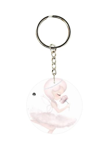 One Sided Girl Printed Keychain