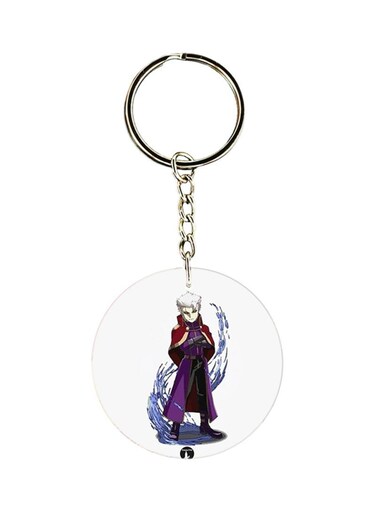 Double Sided Anime Hunter X Hunter Printed Keychain Purple/White/Red