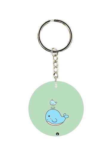 Cartoon Whale Themed Single Sided Keychain