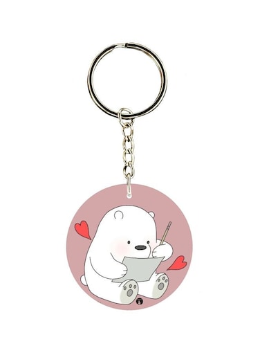 Bear Printed Single Sided Keychain