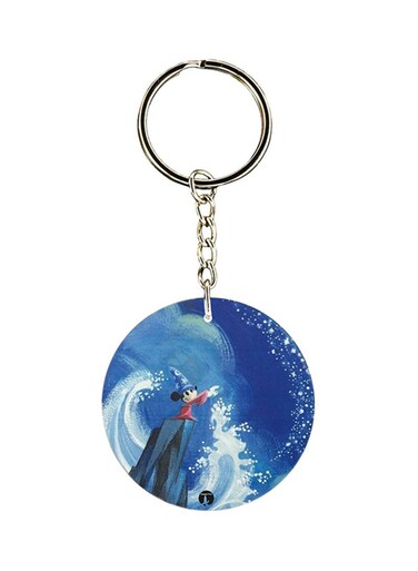 Double Sided Disney Character Printed Keychain Blue/White/Red