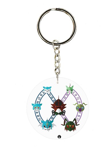 The Anime Digimon Double Side Printed Keychain