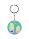 Cactus Printed Double Sided Keychain
