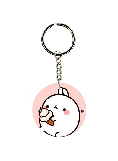 Cartoon Printed Dual Sided Keychain