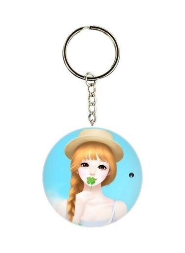 Anime Girl Printed Keychain