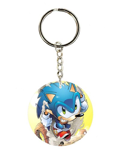 Keychain Of The Video Game Sonic ( 2 Sides)