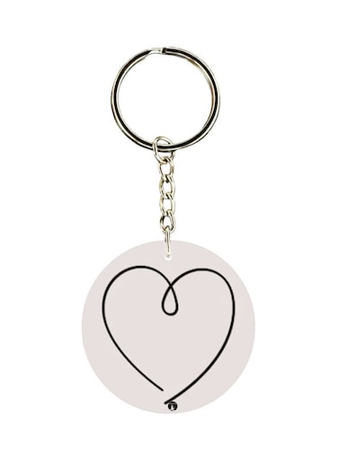 Heart Theme Single Sided Keychain