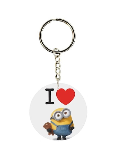 I Love Minion Printed Keychain