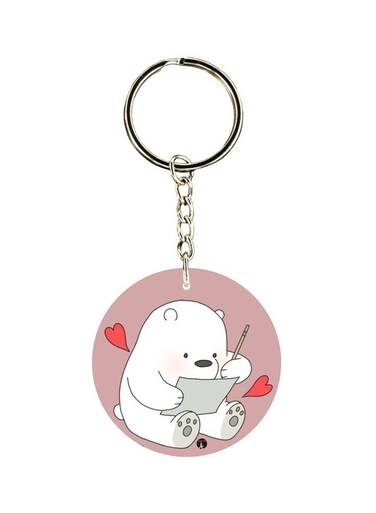 Bear Printed Dual Sided Keychain