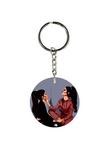 Girl Printed Dual Sided Keychain