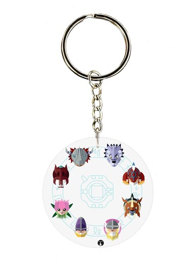 Double Sided Anime Digimon Printed Keychain